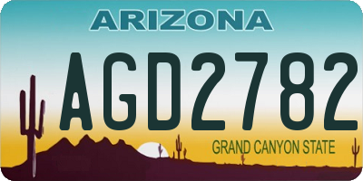 AZ license plate AGD2782