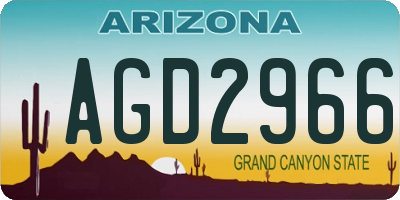 AZ license plate AGD2966