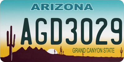 AZ license plate AGD3029