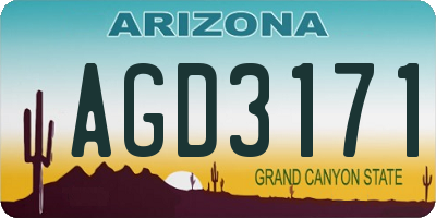 AZ license plate AGD3171