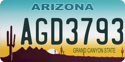 AZ license plate AGD3793