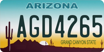 AZ license plate AGD4265