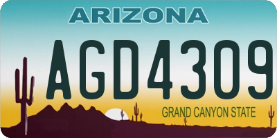 AZ license plate AGD4309