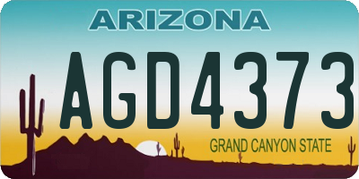AZ license plate AGD4373