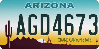 AZ license plate AGD4673
