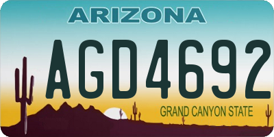 AZ license plate AGD4692