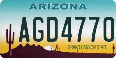 AZ license plate AGD4770