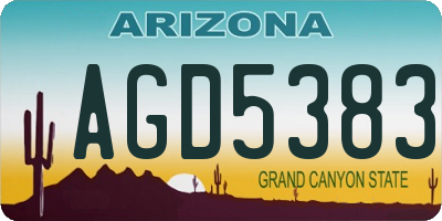 AZ license plate AGD5383