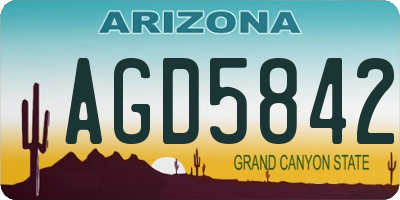 AZ license plate AGD5842