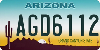 AZ license plate AGD6112