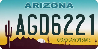 AZ license plate AGD6221