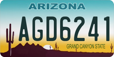 AZ license plate AGD6241