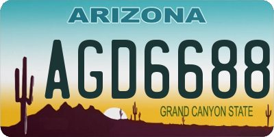 AZ license plate AGD6688