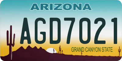 AZ license plate AGD7021