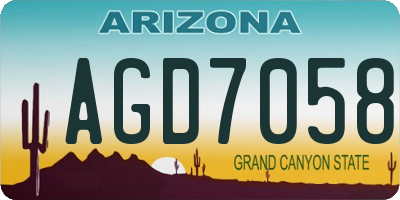 AZ license plate AGD7058