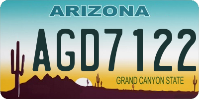 AZ license plate AGD7122