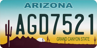 AZ license plate AGD7521