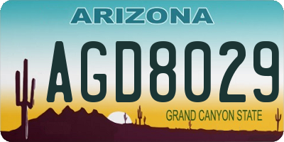 AZ license plate AGD8029
