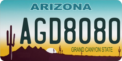 AZ license plate AGD8080