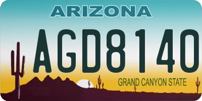 AZ license plate AGD8140