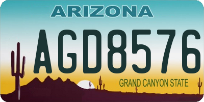 AZ license plate AGD8576