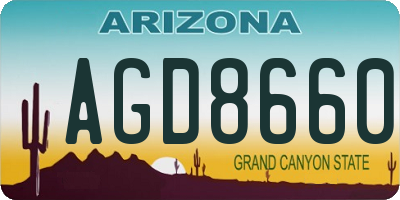 AZ license plate AGD8660