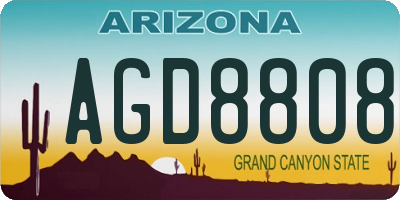 AZ license plate AGD8808