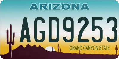 AZ license plate AGD9253