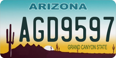 AZ license plate AGD9597