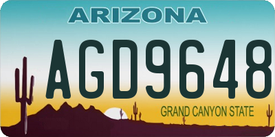 AZ license plate AGD9648