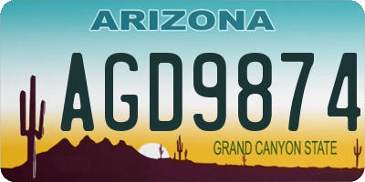 AZ license plate AGD9874