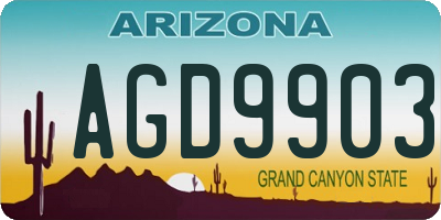 AZ license plate AGD9903
