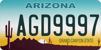 AZ license plate AGD9997