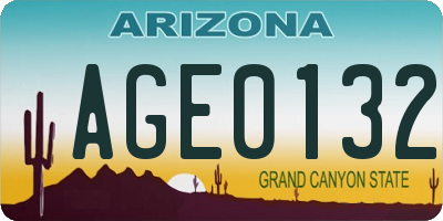 AZ license plate AGE0132