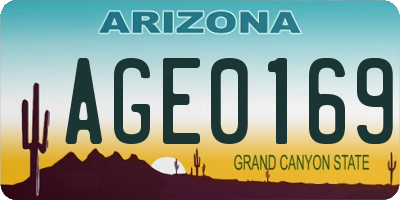 AZ license plate AGE0169