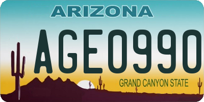 AZ license plate AGE0990