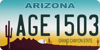 AZ license plate AGE1503