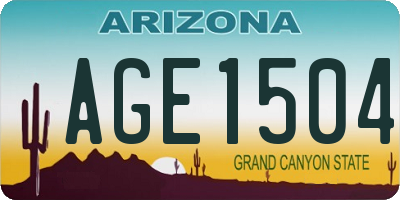 AZ license plate AGE1504