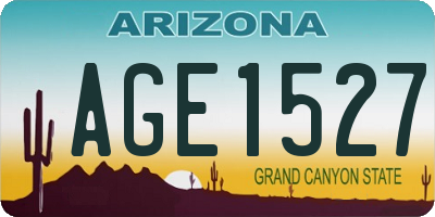 AZ license plate AGE1527