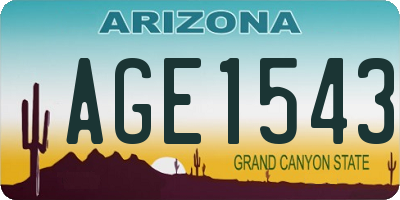 AZ license plate AGE1543
