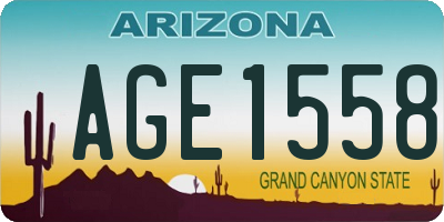 AZ license plate AGE1558
