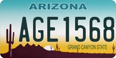 AZ license plate AGE1568