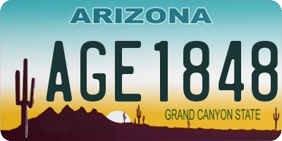 AZ license plate AGE1848