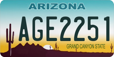 AZ license plate AGE2251