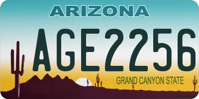 AZ license plate AGE2256
