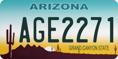 AZ license plate AGE2271