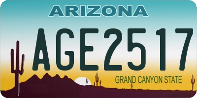 AZ license plate AGE2517
