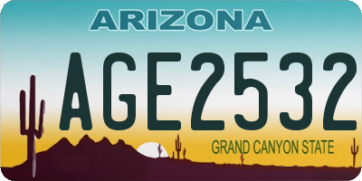 AZ license plate AGE2532