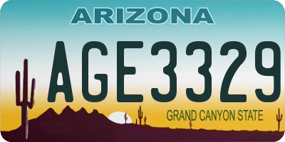 AZ license plate AGE3329