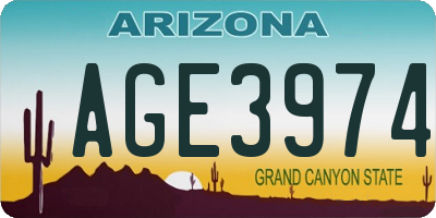 AZ license plate AGE3974
